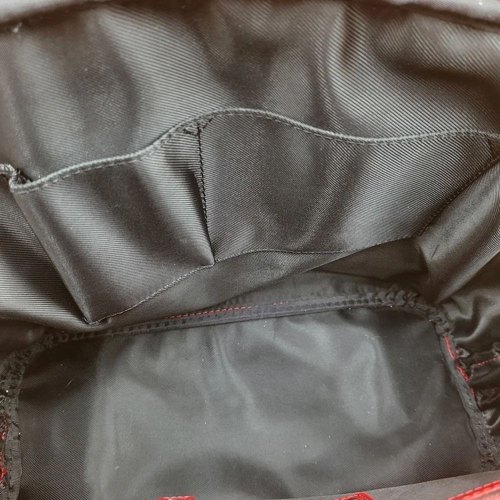Hello Kitty Red Embossed Satchel with Character Charms..Original..GM size...